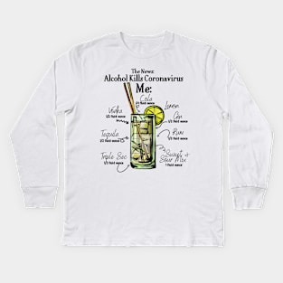 Alcohol Kills Coronavirus Kids Long Sleeve T-Shirt